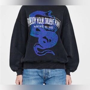 Anine Bing JACI snake world tour sweatshirt XS. Euc!